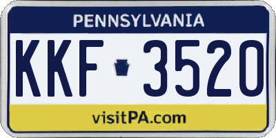 PA license plate KKF3520