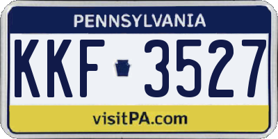 PA license plate KKF3527