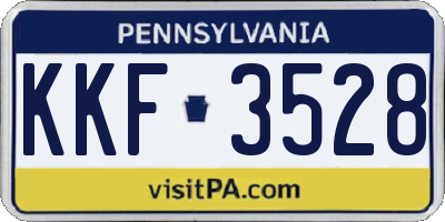PA license plate KKF3528