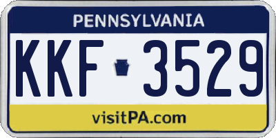 PA license plate KKF3529