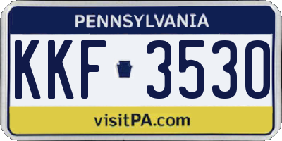 PA license plate KKF3530