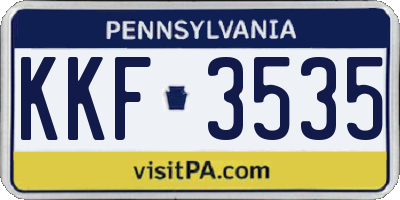 PA license plate KKF3535