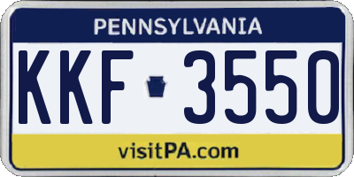 PA license plate KKF3550