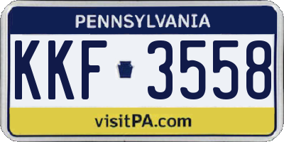 PA license plate KKF3558