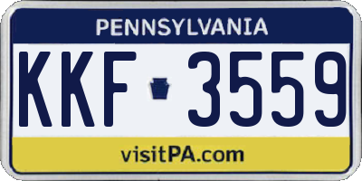 PA license plate KKF3559