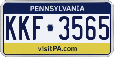 PA license plate KKF3565