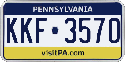 PA license plate KKF3570