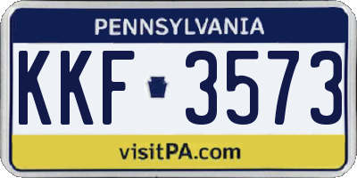 PA license plate KKF3573