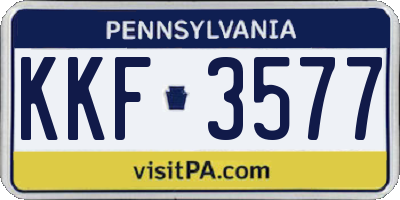 PA license plate KKF3577