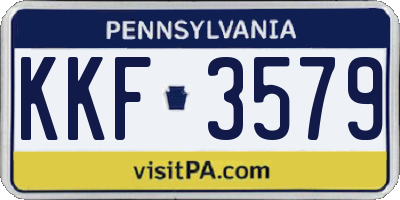 PA license plate KKF3579