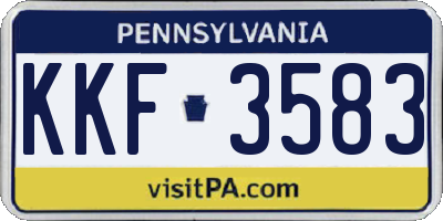 PA license plate KKF3583