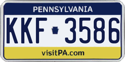 PA license plate KKF3586