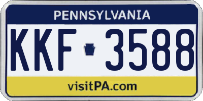 PA license plate KKF3588