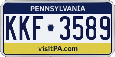PA license plate KKF3589