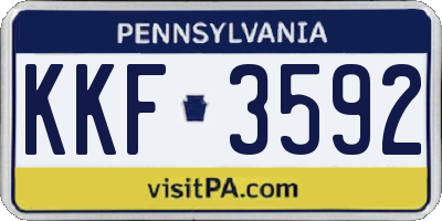 PA license plate KKF3592