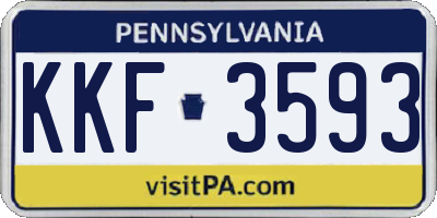 PA license plate KKF3593