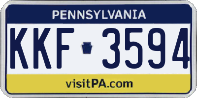 PA license plate KKF3594