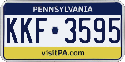 PA license plate KKF3595