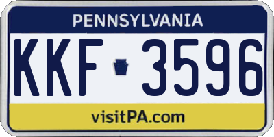 PA license plate KKF3596