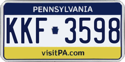 PA license plate KKF3598