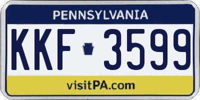 PA license plate KKF3599