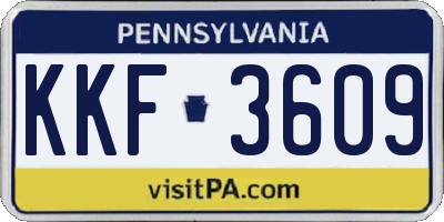 PA license plate KKF3609