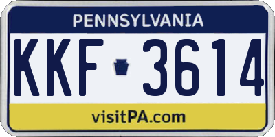 PA license plate KKF3614