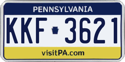 PA license plate KKF3621