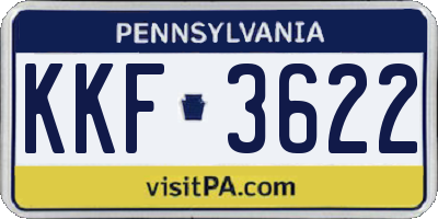 PA license plate KKF3622