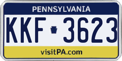 PA license plate KKF3623