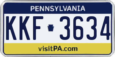 PA license plate KKF3634