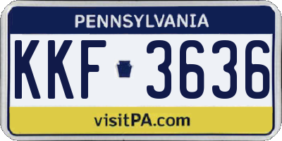 PA license plate KKF3636