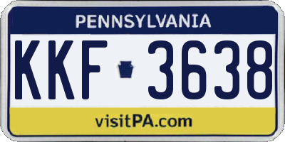 PA license plate KKF3638