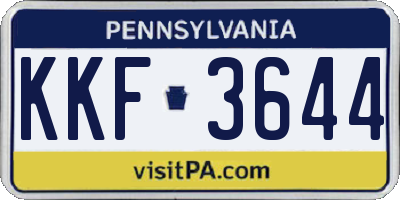 PA license plate KKF3644