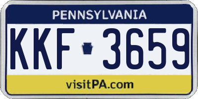 PA license plate KKF3659