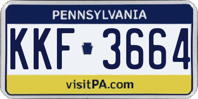PA license plate KKF3664