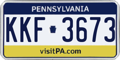 PA license plate KKF3673