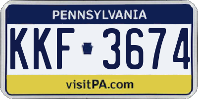 PA license plate KKF3674