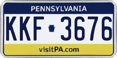 PA license plate KKF3676
