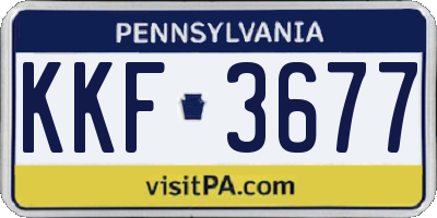 PA license plate KKF3677