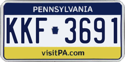 PA license plate KKF3691