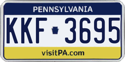 PA license plate KKF3695