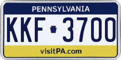 PA license plate KKF3700