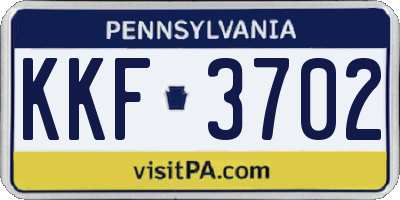 PA license plate KKF3702