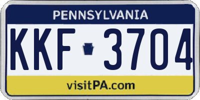 PA license plate KKF3704