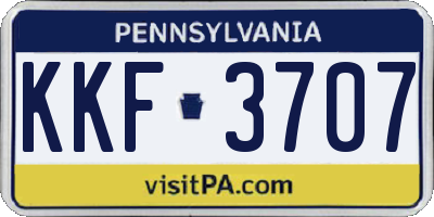 PA license plate KKF3707