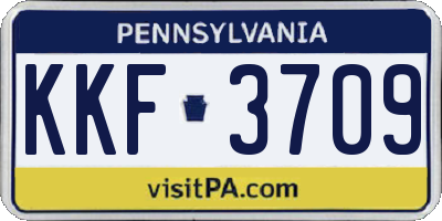 PA license plate KKF3709