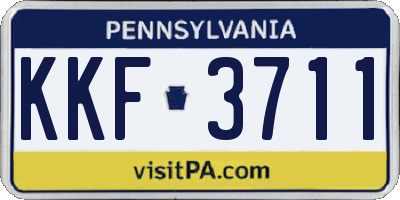 PA license plate KKF3711