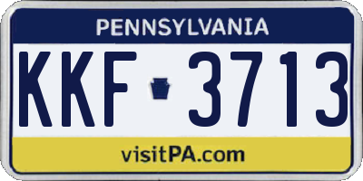 PA license plate KKF3713
