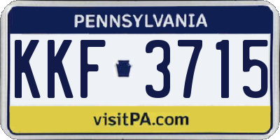 PA license plate KKF3715
